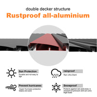 Dawninghome Outdoor Gazebo Adjustable Double Layer Louvers Canopy all Aluminum Frame Pergola