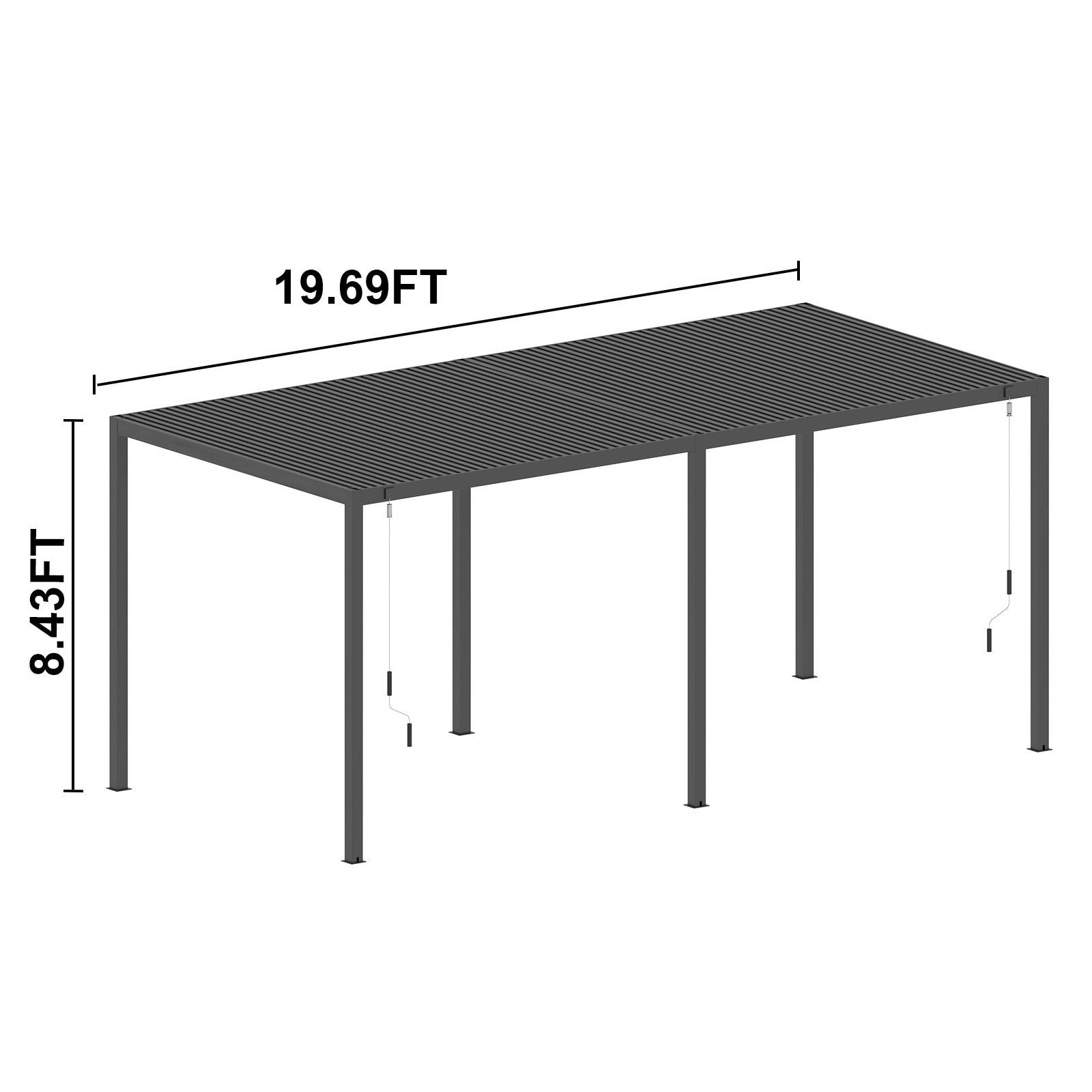 Dawninghome Outdoor Gazebo Adjustable Double Layer Louvers Canopy all Aluminum Frame Pergola