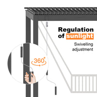 Dawninghome Outdoor Gazebo Adjustable Double Layer Louvers Canopy all Aluminum Frame Pergola