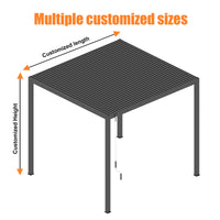 Dawninghome Outdoor Gazebo Adjustable Double Layer Louvers Canopy all Aluminum Frame Pergola