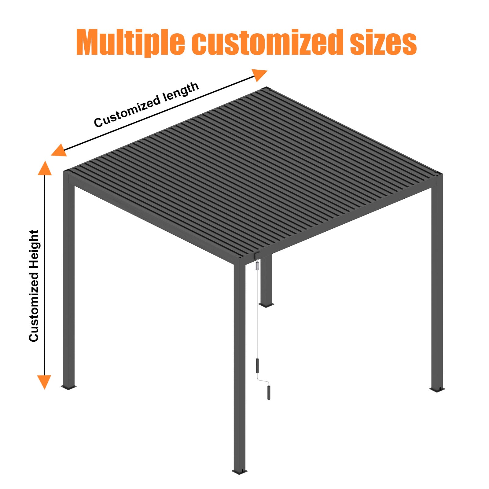 Dawninghome Outdoor Gazebo Adjustable Double Layer Louvers Canopy all Aluminum Frame Pergola