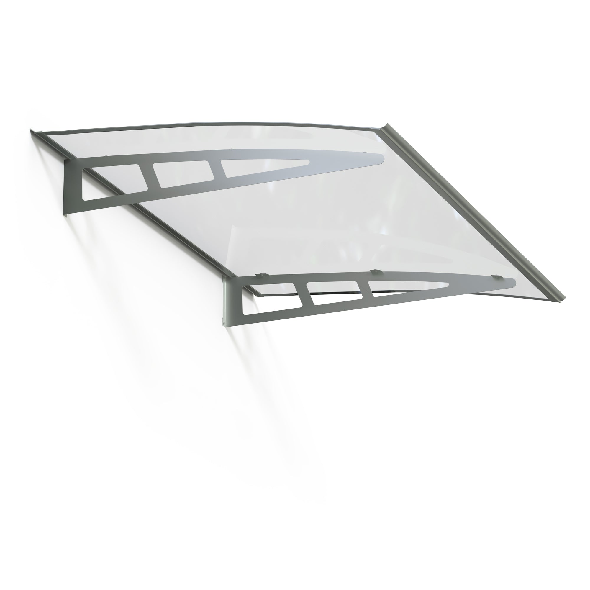 Toldos de metal GUANSU-CN Toldos de policarbonato de cristal de qualidade premium para portas/janelas Canopy Suportes prateados