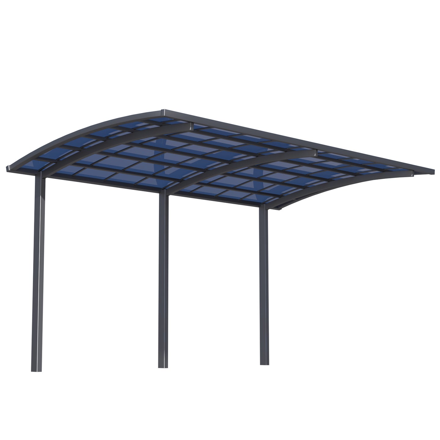 Dawninghomm Carport DIY Heavy Duty Metal Canopy Multi-Use Shelter with Aluminum Arch-Roof Solid Polycarbonate Panel for Cars, Boats EV Chargers UV Rain Protection