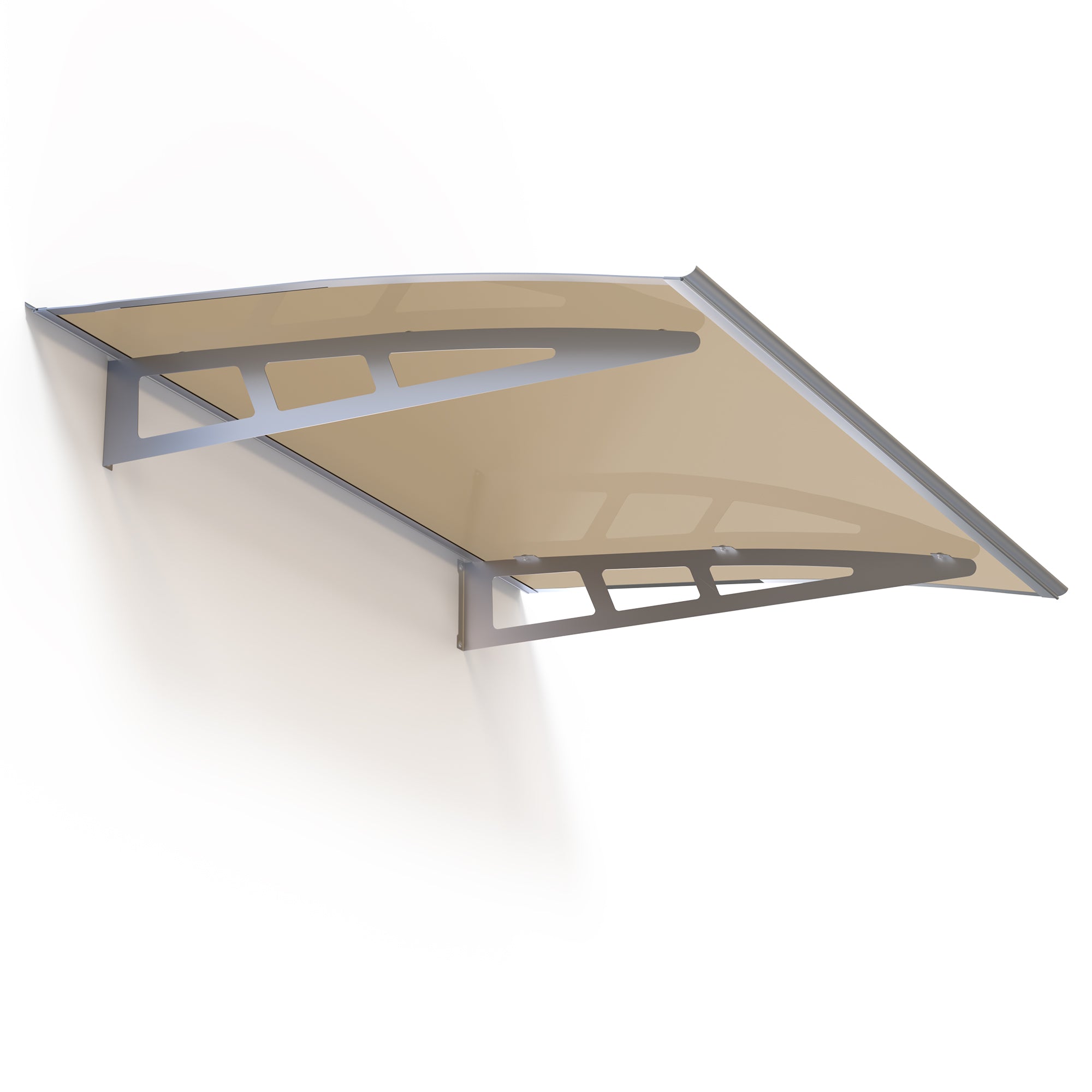 Toldos de metal GUANSU-CN Toldos de policarbonato de cristal de qualidade premium para portas/janelas Canopy Suportes prateados