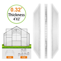 Panneau creux en polycarbonate à double paroi GUANSU-CN 2'x4'x0, 32" transparent protégé contre les UV