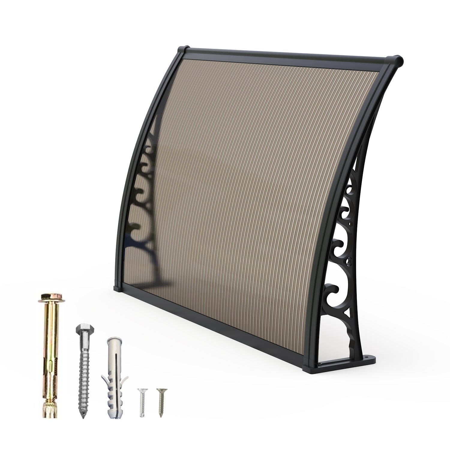Dawninghome Polycarbonate Window Awning – DIY UV & Rain Shield for Porch and Entry