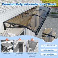 Dawninghome Aluminum Alloy Awning Solid Polycarbonate Sheet with Large Drainage Sink Canopy for Window Door Outdoor Snow Cover Overhang Awnings MS06