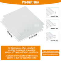 GUANSU-CN 2FTx4FT Polycarbonat-Gewächshausplatten, klares Doppelwand-UV-geschütztes Dach