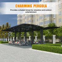 Dawninghomm Carport DIY Heavy Duty Metal Canopy Multi-Use Shelter with Aluminum Arch-Roof Solid Polycarbonate Panel for Cars, Boats EV Chargers UV Rain Protection