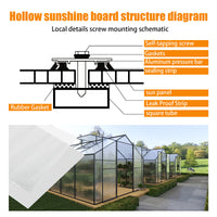 Panneau creux en polycarbonate à double paroi GUANSU-CN 2'x4'x0, 32" transparent protégé contre les UV