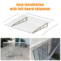 Toldos de metal GUANSU-CN Toldos de policarbonato de cristal de qualidade premium para portas/janelas Canopy Suportes prateados