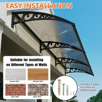 Dawninghome Polycarbonate Window Awning – DIY UV & Rain Shield for Porch and Entry