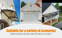 Window Awning Outdoor Door Canopy ABS Bracket Brown Polycarbonate Panel 48*60 IN