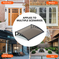 Dawninghome Polycarbonate Window Awning – DIY UV & Rain Shield for Porch and Entry