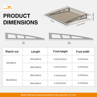 Toldos de metal GUANSU-CN Toldos de policarbonato de cristal de qualidade premium para portas/janelas Canopy Suportes prateados