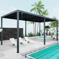Dawninghome Outdoor Gazebo Adjustable Double Layer Louvers Canopy all Aluminum Frame Pergola