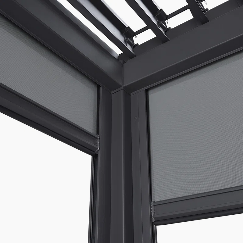 Dawninghome Aluminum Pull Down Privacy Screen for Pergola UV Protection Wind Block