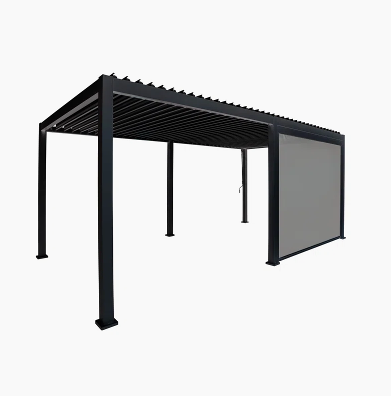 Dawninghome Aluminum Pull Down Privacy Screen for Pergola UV Protection Wind Block