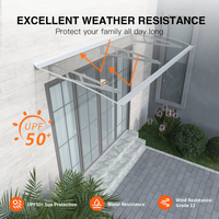 Toldos de metal GUANSU-CN Toldos de policarbonato de cristal de qualidade premium para portas/janelas Canopy Suportes prateados