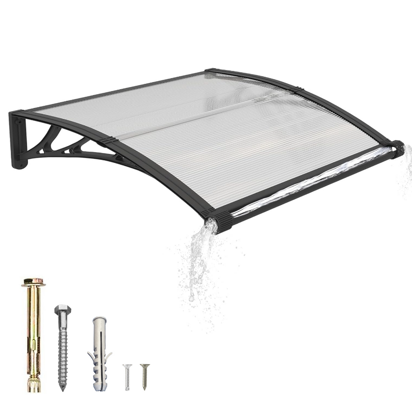 Grande pia janela porta toldo cobertura de policarbonato 32x48 polegadas 80x120cm, design elegante de pia de drenagem