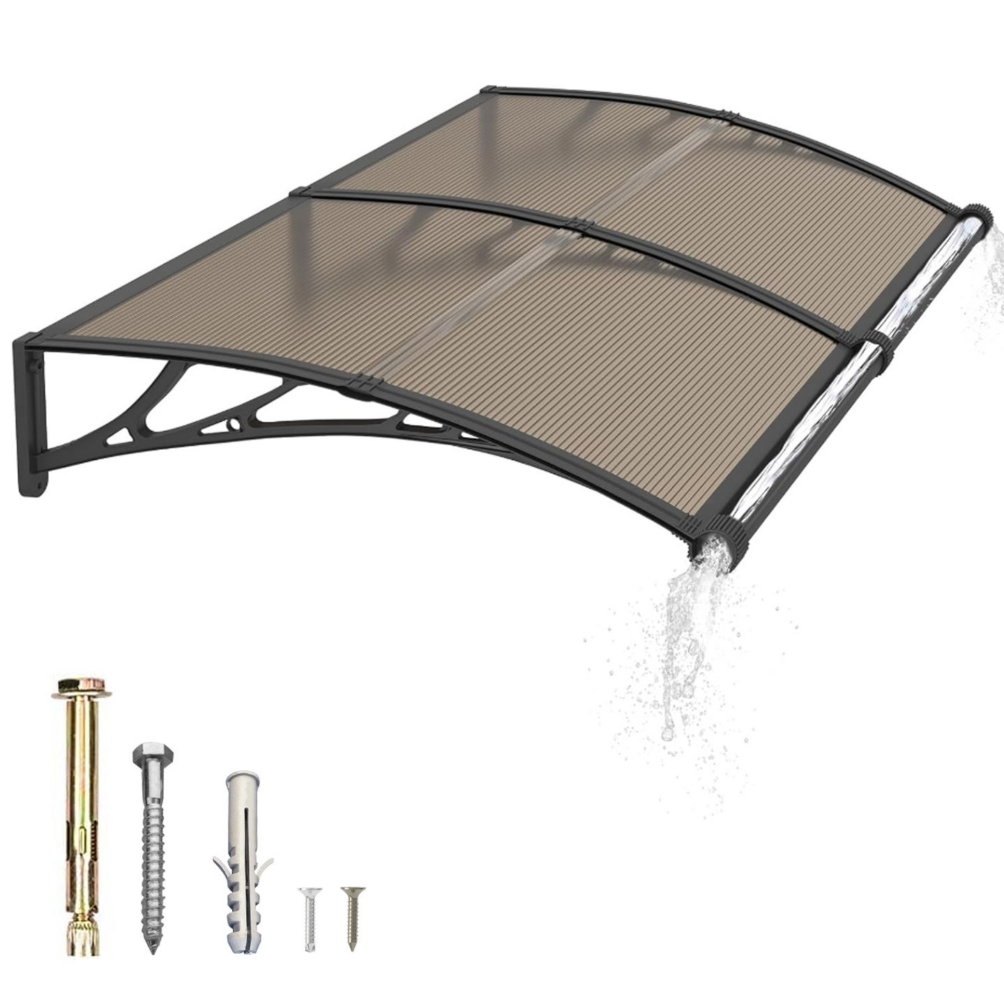 Grande pia janela porta toldo cobertura de policarbonato 32x60 polegadas 80x150cm, design elegante de pia de drenagem