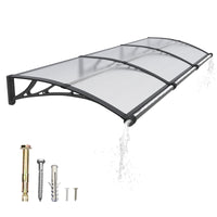 Grande pia janela porta toldo cobertura de policarbonato 32x120 polegadas 80x300cm, design elegante de pia de drenagem