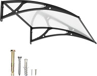 GUANSU-CN Fenstermarkise, Türvordach aus Aluminiumlegierung, Terrassenüberdachung aus massivem Polycarbonatblech, LSF 50+, Schutz vor Schnee, UV, Regen und Sonnenschutz
