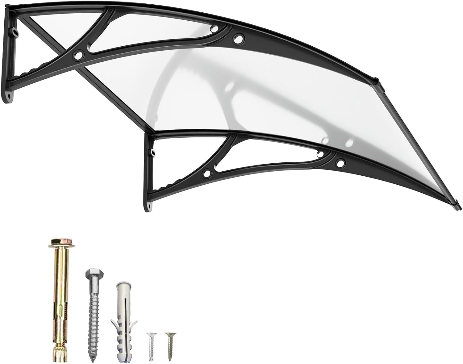 Dawning Home Aluminum Alloy Window Awning Door Canopy Polycarbonate Solid Sheet Patio Cover,UPF 50+ Snow, UV, Rain, Sun Shutter MS04