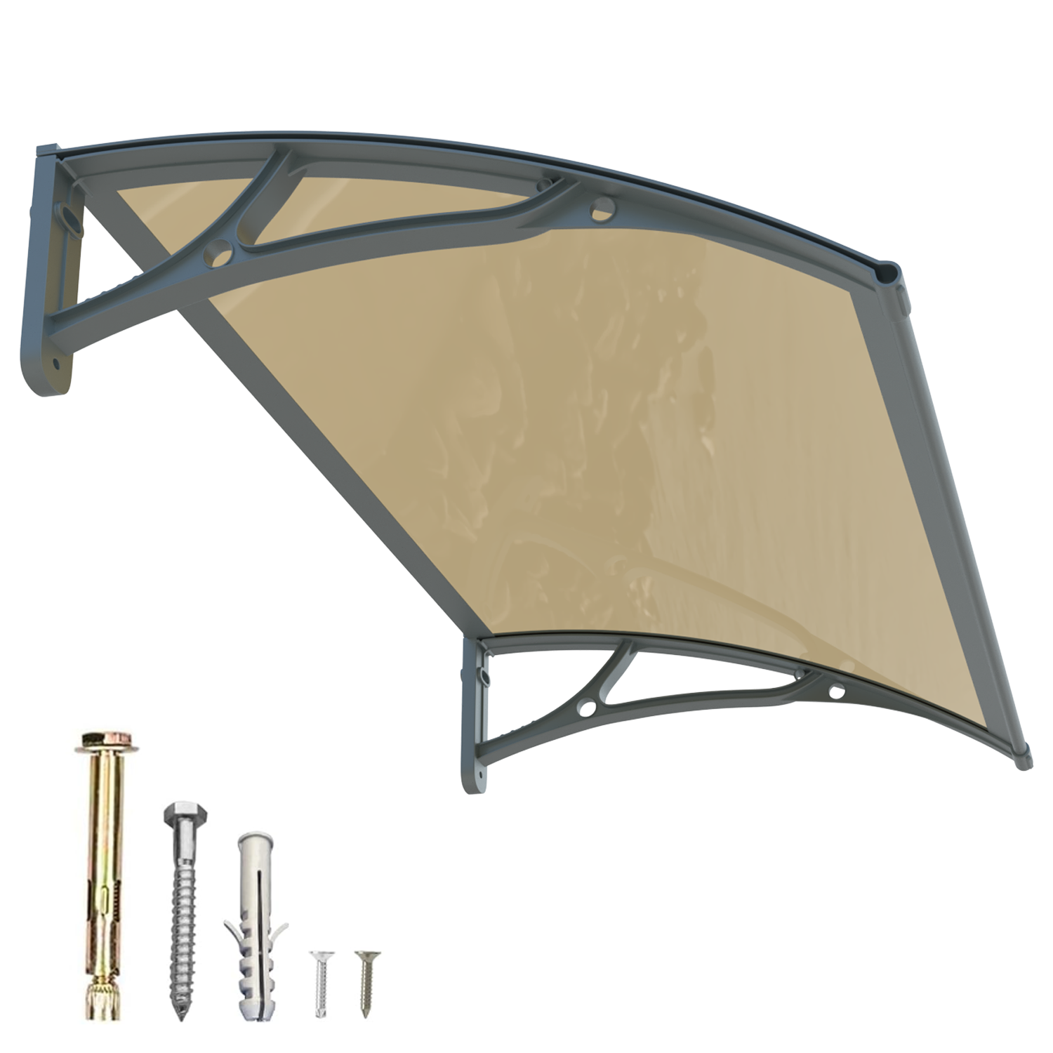 Dawning Home Aluminum Alloy Window Awning Door Canopy Polycarbonate Solid Sheet Patio Cover,UPF 50+ Snow, UV, Rain, Sun Shutter MS04