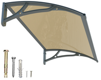 Dawning Home Aluminum Alloy Window Awning Door Canopy Polycarbonate Solid Sheet Patio Cover,UPF 50+ Snow, UV, Rain, Sun Shutter MS04