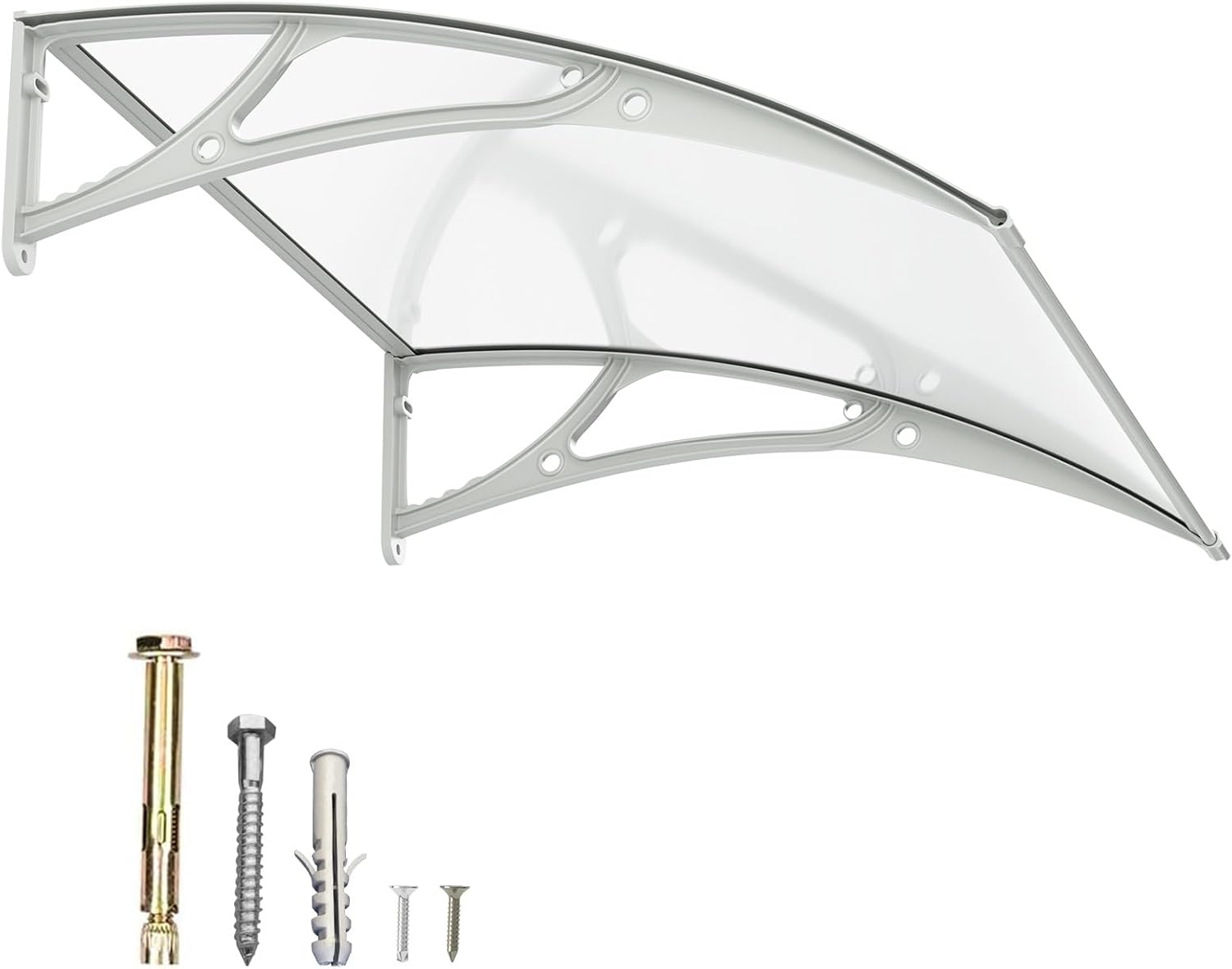 Dawning Home Aluminum Alloy Window Awning Door Canopy Polycarbonate Solid Sheet Patio Cover,UPF 50+ Snow, UV, Rain, Sun Shutter MS04