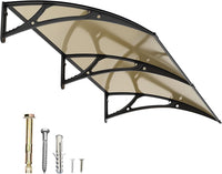 Dawning Home Aluminum Alloy Window Awning Door Canopy Polycarbonate Solid Sheet Patio Cover,UPF 50+ Snow, UV, Rain, Sun Shutter MS04