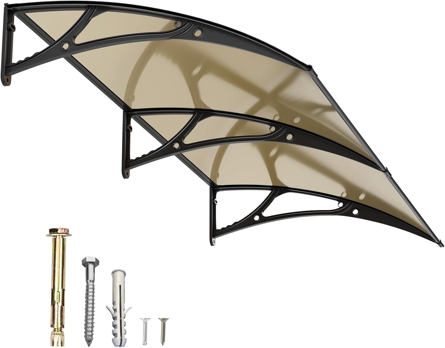 Dawning Home Aluminum Alloy Window Awning Door Canopy Polycarbonate Solid Sheet Patio Cover,UPF 50+ Snow, UV, Rain, Sun Shutter MS04