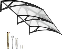 Dawning Home Aluminum Alloy Window Awning Door Canopy Polycarbonate Solid Sheet Patio Cover,UPF 50+ Snow, UV, Rain, Sun Shutter MS04