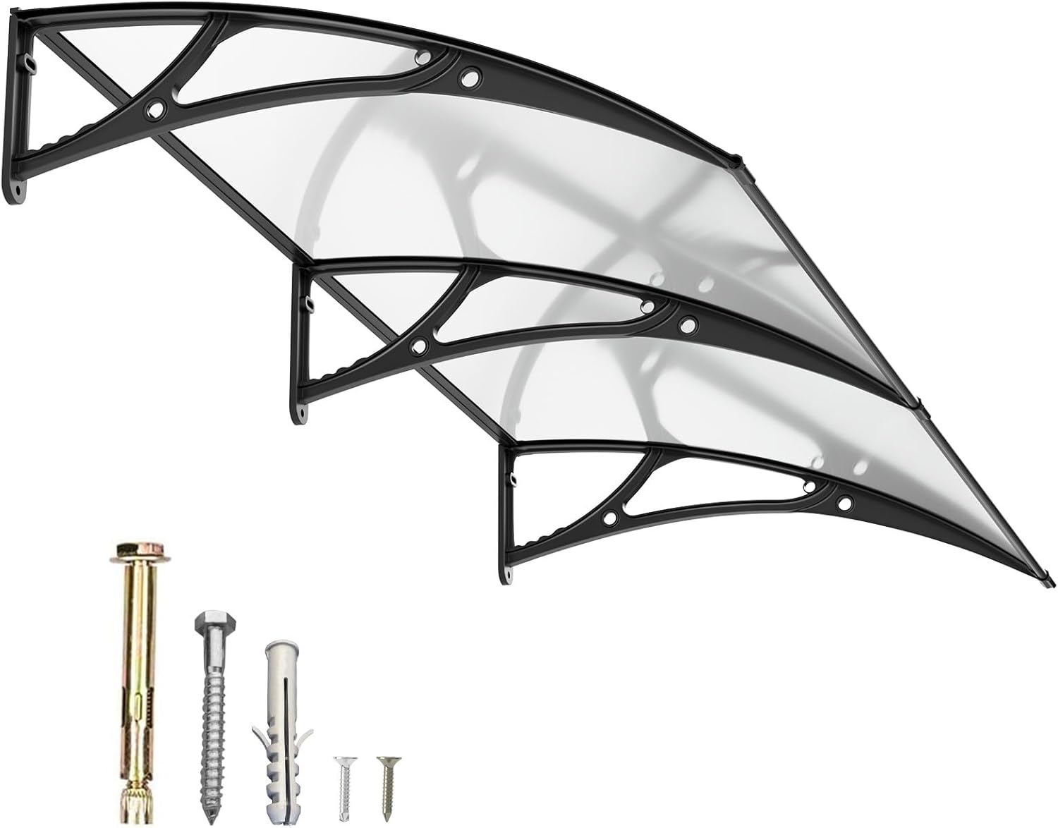 Dawning Home Aluminum Alloy Window Awning Door Canopy Polycarbonate Solid Sheet Patio Cover,UPF 50+ Snow, UV, Rain, Sun Shutter MS04