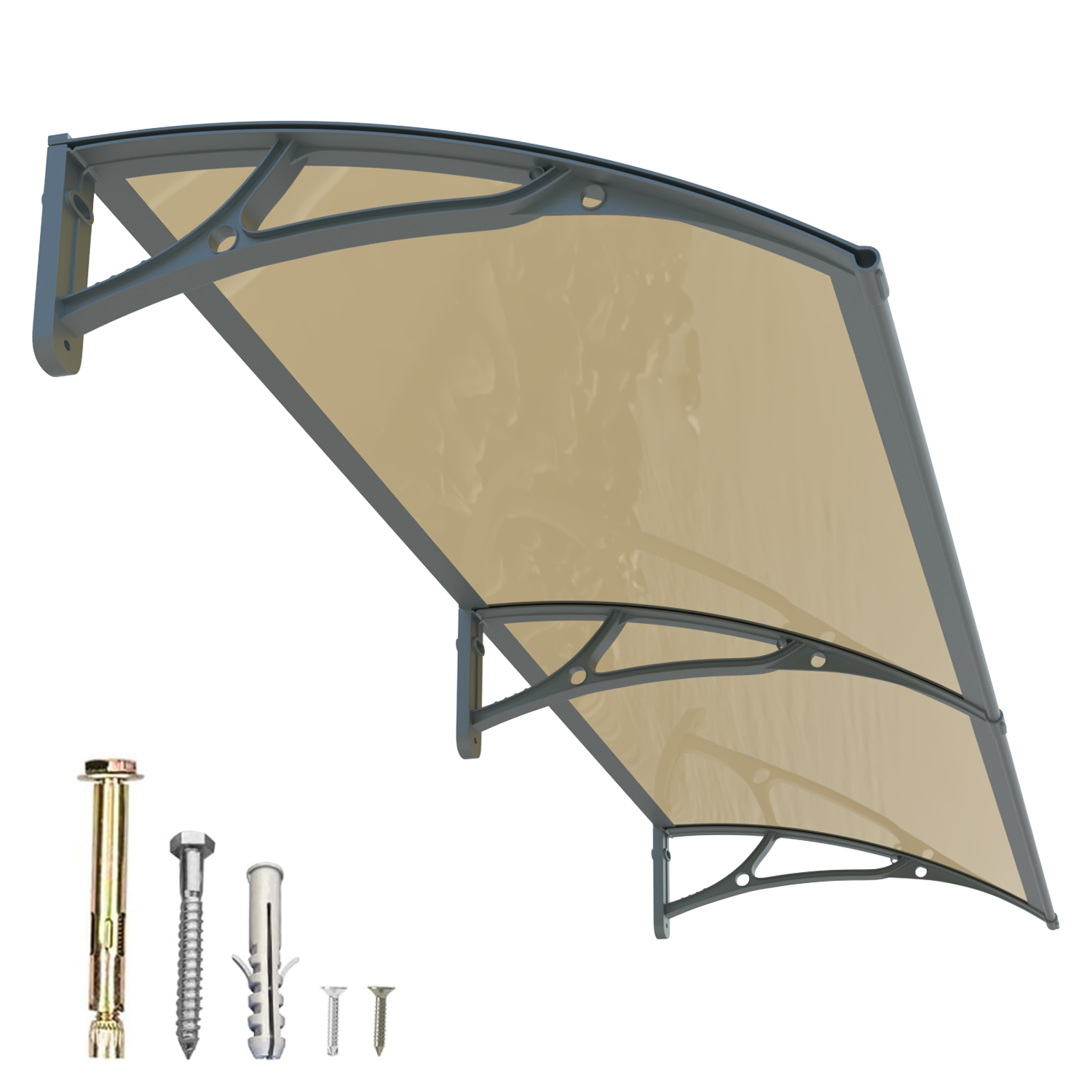 Dawning Home Aluminum Alloy Window Awning Door Canopy Polycarbonate Solid Sheet Patio Cover,UPF 50+ Snow, UV, Rain, Sun Shutter MS04