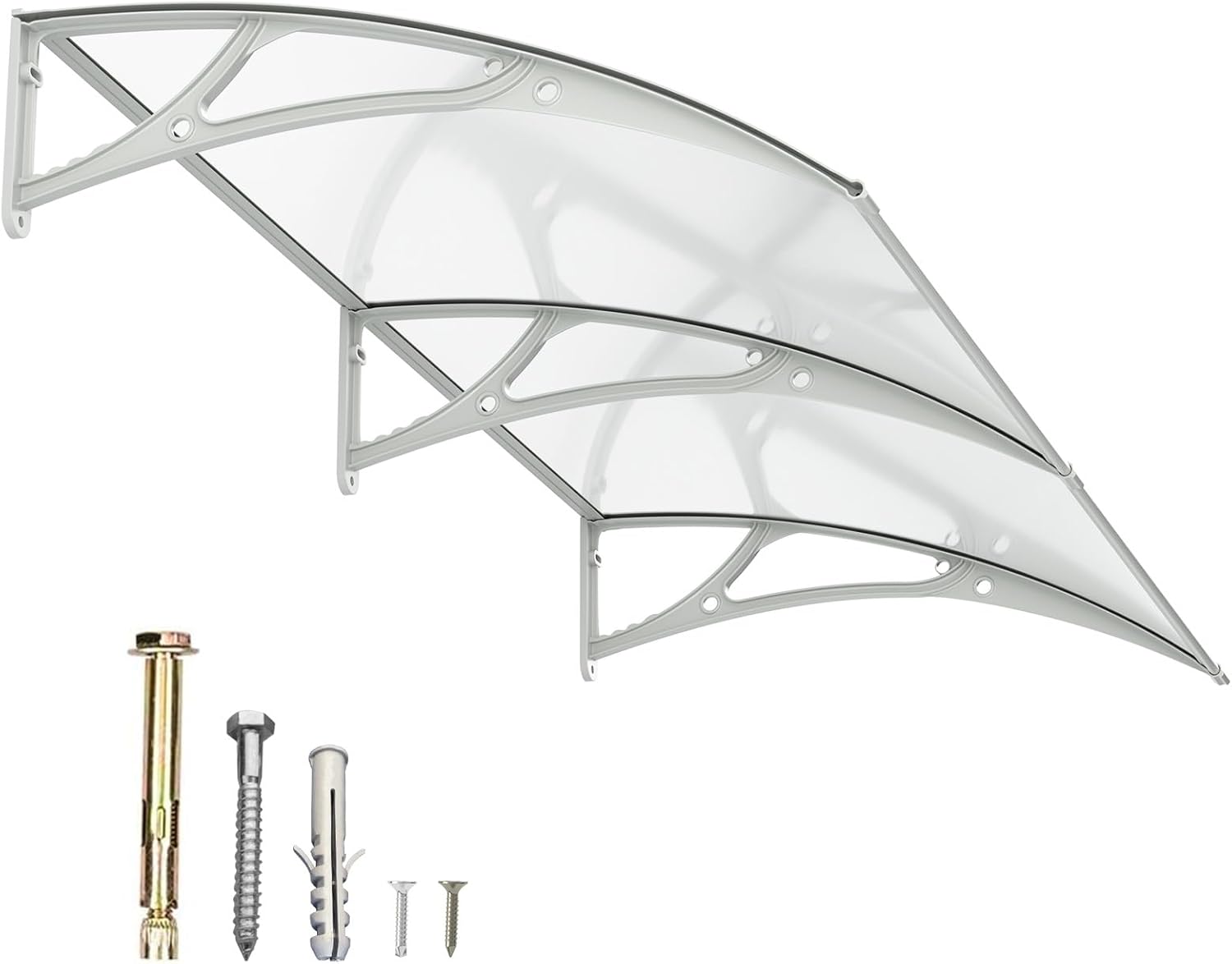 Dawning Home Aluminum Alloy Window Awning Door Canopy Polycarbonate Solid Sheet Patio Cover,UPF 50+ Snow, UV, Rain, Sun Shutter MS04