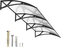 Dawning Home Aluminum Alloy Window Awning Door Canopy Polycarbonate Solid Sheet Patio Cover,UPF 50+ Snow, UV, Rain, Sun Shutter MS04