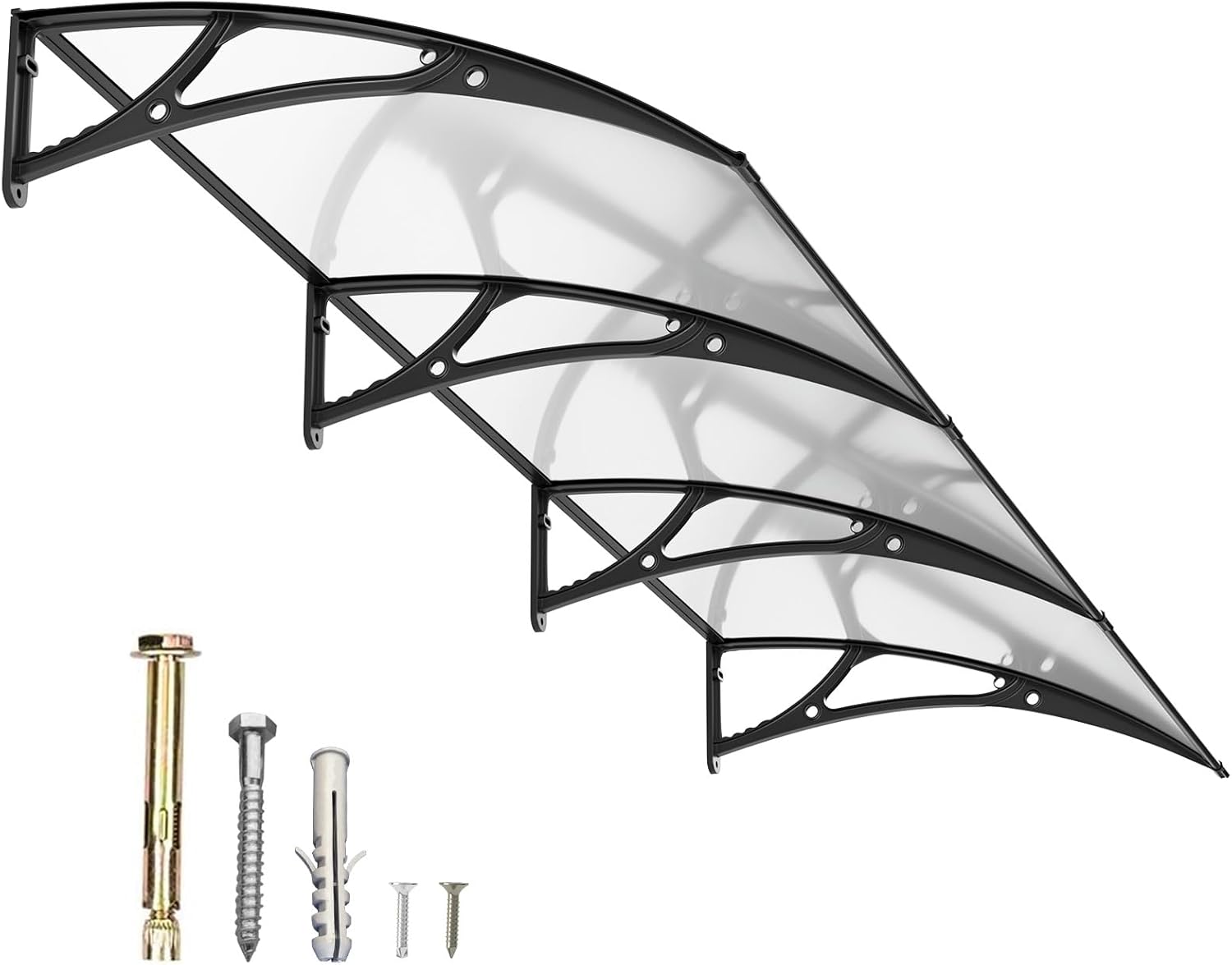 Dawning Home Aluminum Alloy Window Awning Door Canopy Polycarbonate Solid Sheet Patio Cover,UPF 50+ Snow, UV, Rain, Sun Shutter MS04