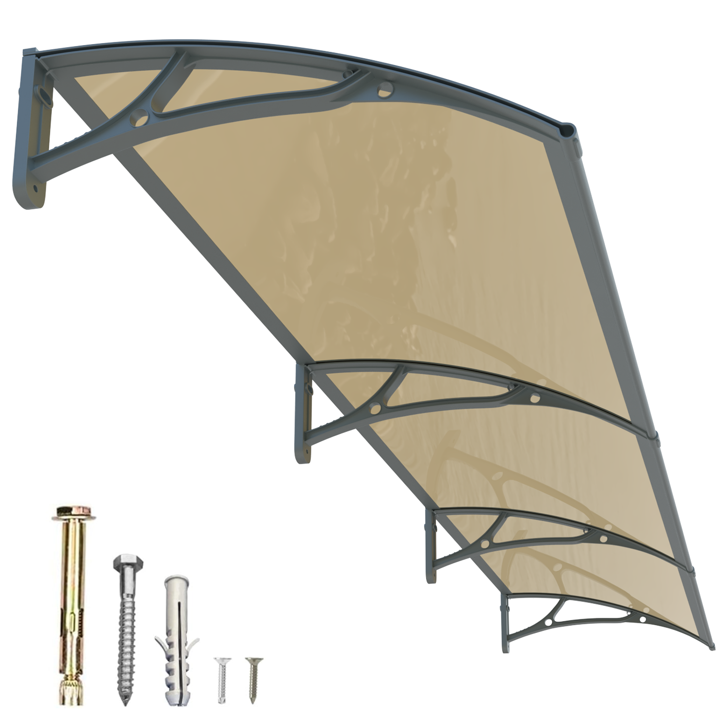 Dawning Home Aluminum Alloy Window Awning Door Canopy Polycarbonate Solid Sheet Patio Cover,UPF 50+ Snow, UV, Rain, Sun Shutter MS04