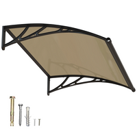 Dawning Home Large Sink Window Awning Door Canopy Polycarbonate Solid Panel with Plastic Bracket Patio Rain Snow Sun Shelter Cover MS05