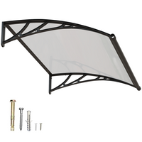Dawning Home Large Sink Window Awning Door Canopy Polycarbonate Solid Panel with Plastic Bracket Patio Rain Snow Sun Shelter Cover MS05