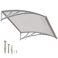 Dawning Home Large Sink Window Awning Door Canopy Polycarbonate Solid Panel with Plastic Bracket Patio Rain Snow Sun Shelter Cover MS05