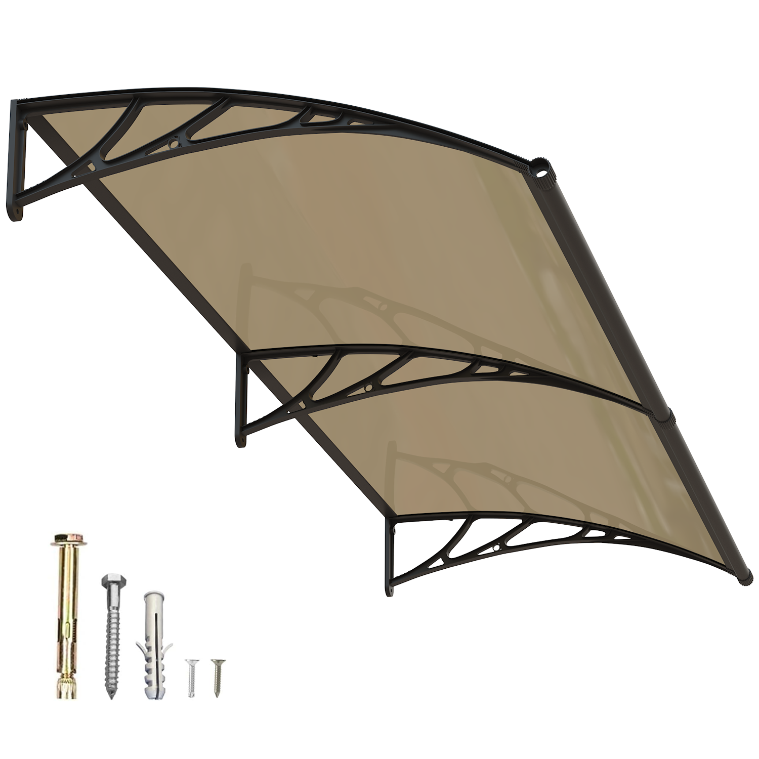 Dawning Home Large Sink Window Awning Door Canopy Polycarbonate Solid Panel with Plastic Bracket Patio Rain Snow Sun Shelter Cover MS05