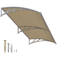 Dawning Home Large Sink Window Awning Door Canopy Polycarbonate Solid Panel with Plastic Bracket Patio Rain Snow Sun Shelter Cover MS05