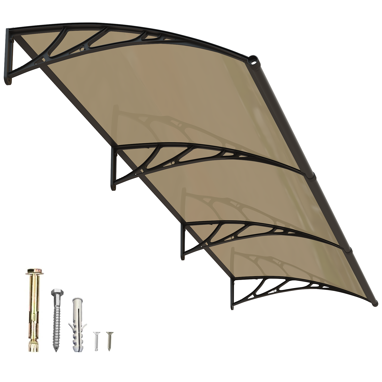 Dawning Home Large Sink Window Awning Door Canopy Polycarbonate Solid Panel with Plastic Bracket Patio Rain Snow Sun Shelter Cover MS05