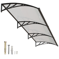 Dawning Home Large Sink Window Awning Door Canopy Polycarbonate Solid Panel with Plastic Bracket Patio Rain Snow Sun Shelter Cover MS05