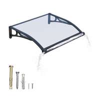 GUANSU-CN Fenster-Markise und Türvordach mit hochwertiger Aluminium-Dachrinne – wasserdichte Polycarbonat-Abdeckung mit UV-Schutz, 100 x 100 cm, 40 x 40 Zoll
