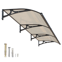 Dawninghome Aluminum Alloy Awning Solid Polycarbonate Sheet with Large Drainage Sink Canopy for Window Door Outdoor Snow Cover Overhang Awnings MS06