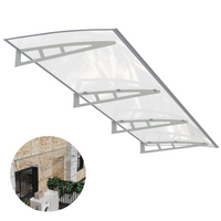 Toldos de metal GUANSU-CN Toldos de policarbonato de cristal de qualidade premium para portas/janelas Canopy Suportes prateados